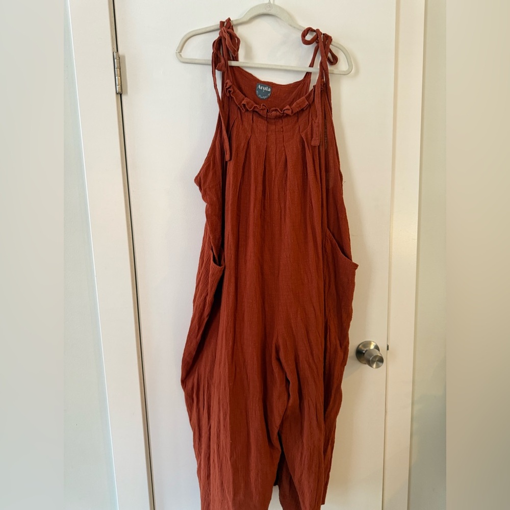 ARULA Terracotta Jumpsuit with Adjustable Straps